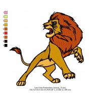 Lion King Embroidery Animal_13